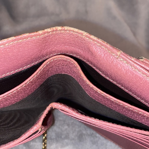 💕GUCCI💕Tan/Pink GG Canvas and Leather French Flap Wallet with COA/GUC - Picture 12 of 15